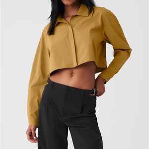 ALO-Cropped Take Me Out Button Up